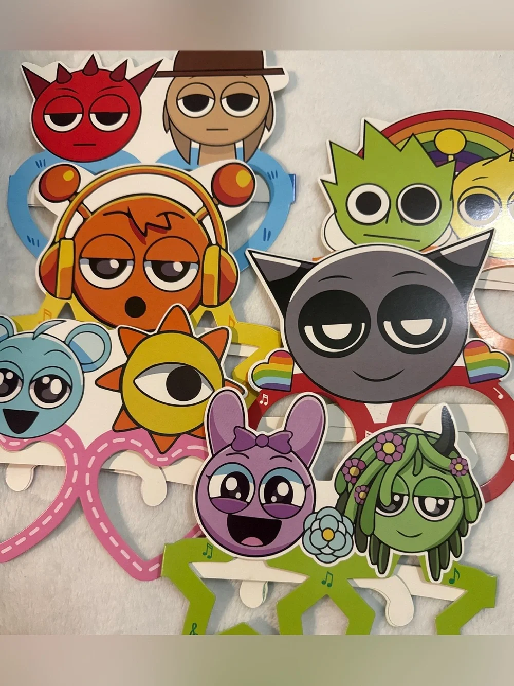 SPRUNKI INCREDIBOX PAPER PHOTO BOOTH PROPS EYEGLASSES - Set of 12